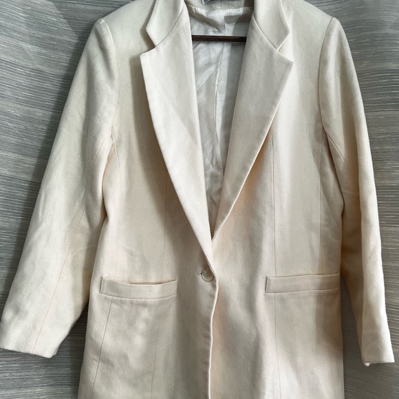 Dumas Jackets & Blazers - Vintage Ivory Wool Blazer | Made in USA | Minimalist 80s–90s Jacket